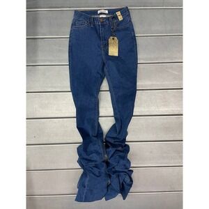 Vibrant MIU Jeans Size 23 Blue Denim‎ Stacked Stretch